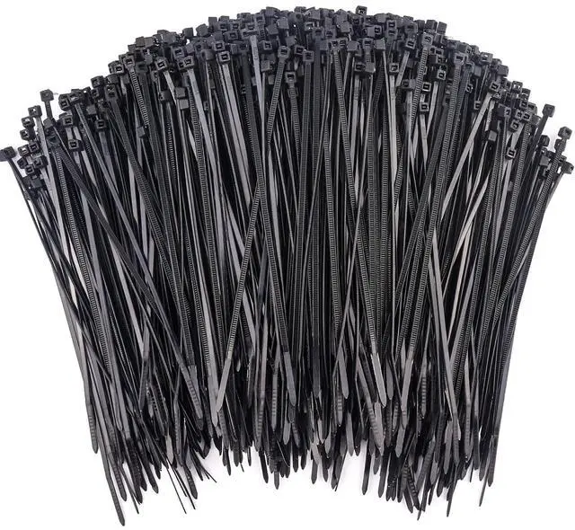 Main image of 1000 Pcs Zip Ties, 6 Inch Self-Locking Nylon Cable Ties, Premium Heavy Duty Plastic Wire Ties Wraps for Indoor and Outdoor (Black)