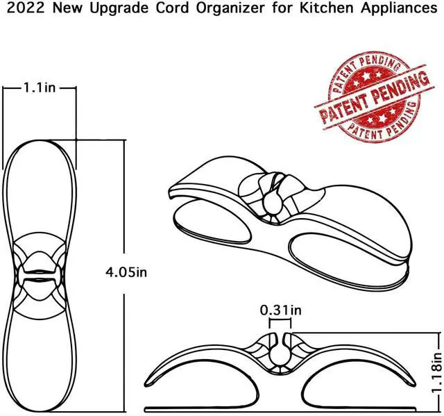 Alt view image 6 of 7 - Cord Organizer for Kitchen Appliances - 3 PCS Stick On Cable Wrapper Holder Winder Keeper, Power Wire Management Wrap Hook Clip for Kitchenaid Mixer, Home Gadget Accessories