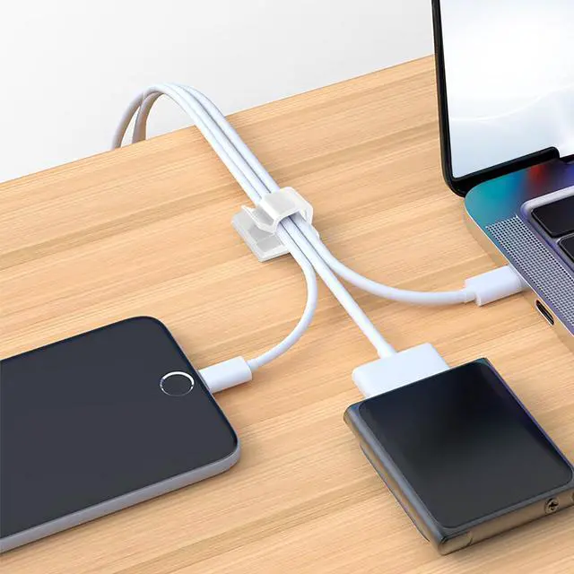 Alt view image 7 of 7 - 100PCS Cable Clips, Adhesive Wire Clips Organizer Cord Clips Management, Cable Staples Outdoor Strong for Wall, Desk, Christmas Lights, String Lights, TV PC Ethernet Cable, Clear Small