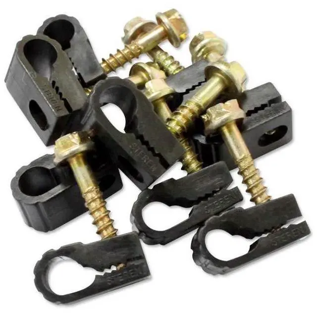 Main image of Coaxial Cable Clips - Cable Holder - Wire Clips - Siding Clips For Hanging - Cord Holder For Desk - Cable Clamps - Cord Clip - Wire Organizer Clips - Tv Mount Screws - Black - 100 Pack