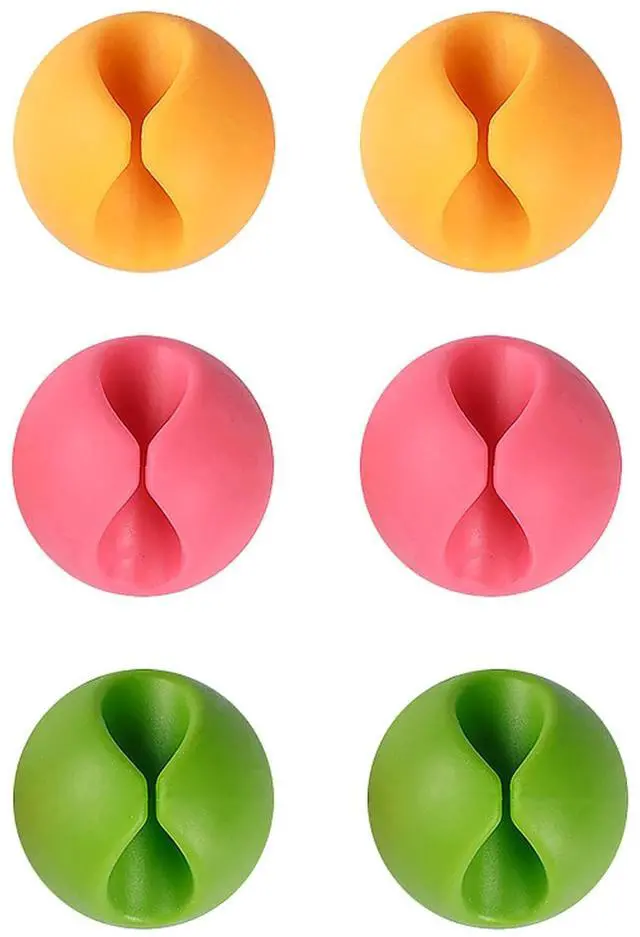Main image of Cable Clips, Desk Cable Drop, Desk Wire Clips for All Your Computer, Electrical, Charging or Mouse Cord (Colorful,6pcs)