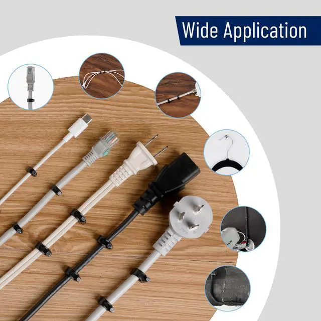 Alt view image 6 of 7 - Cable Clips with Steel Nails, 360 pcs, Black, 4mm 5mm 6mm 8mm 10mm, Cord Clips for Wires on Wall, Cable Wall Clip, Wire Wall Clips, Cable Wire Clips, Coaxial Cable Clips, Cord Wall Clip