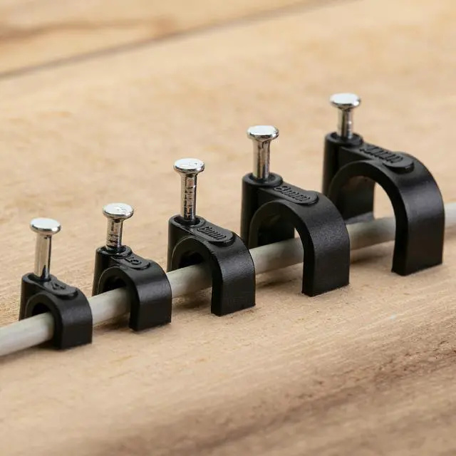 Alt view image 7 of 7 - Cable Clips with Steel Nails, 360 pcs, Black, 4mm 5mm 6mm 8mm 10mm, Cord Clips for Wires on Wall, Cable Wall Clip, Wire Wall Clips, Cable Wire Clips, Coaxial Cable Clips, Cord Wall Clip