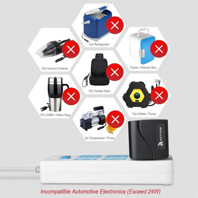 Alt view image 3 of 7 - AC to DC Converter Power Supply Transformer 2A/24W AC/DC Adapter 110V/120V to 12V Car Cigarette Lighter Socket, 110V/120V to 12V Converter, Not for Pump, Inflator