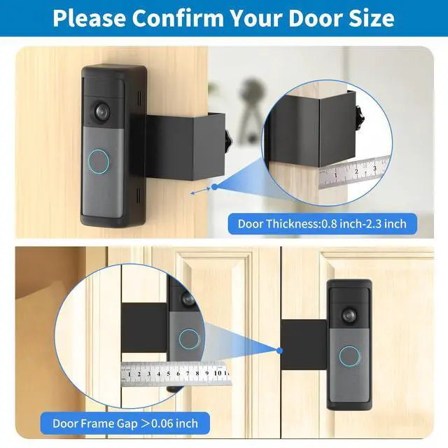 Alt view image 5 of 7 - Anti-Theft Ring Doorbell Mount for 2026 Newest Ring Battery/Other Doorbell/Plus/Pro (2nd Gen), No-Drill Camera Doorbell Kits, Non-Blocking Motion Sensor, Accessories for Apartment & Rental, Black