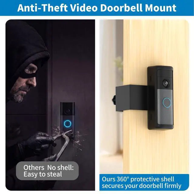 Alt view image 6 of 7 - Anti-Theft Ring Doorbell Mount for 2026 Newest Ring Battery/Other Doorbell/Plus/Pro (2nd Gen), No-Drill Camera Doorbell Kits, Non-Blocking Motion Sensor, Accessories for Apartment & Rental, Black