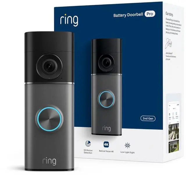 Main image of Battery Doorbell Pro (newest model), Retinal 4K with wide-angle video, up to 10x Enhanced Zoom, Night Vision, and Quick Release Ultra Battery Pack, Deep Silver