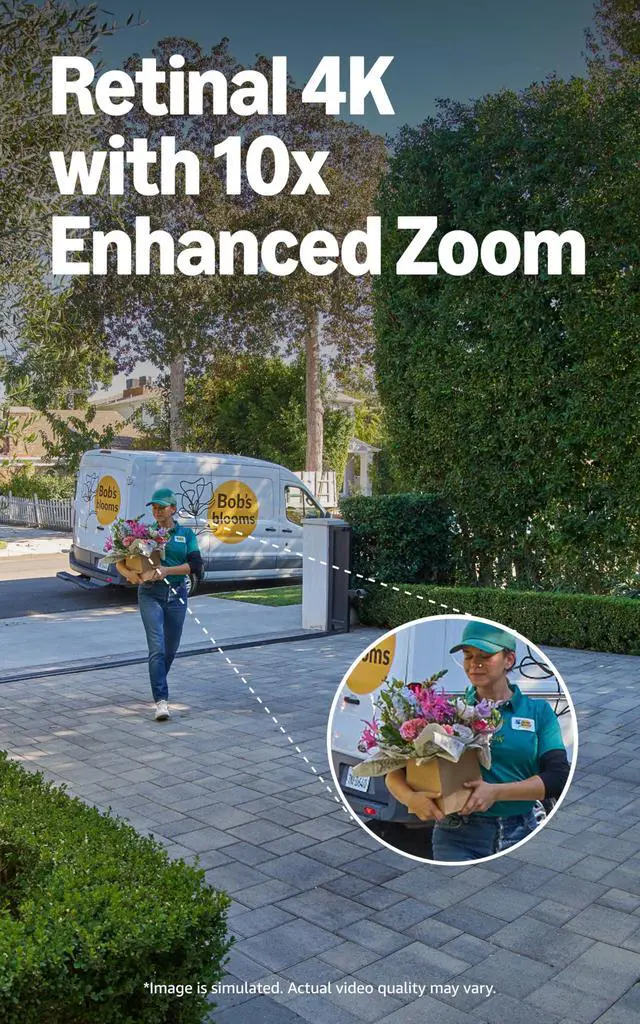 Alt view image 2 of 5 - Battery Doorbell Pro (newest model), Retinal 4K with wide-angle video, up to 10x Enhanced Zoom, Night Vision, and Quick Release Ultra Battery Pack, Deep Silver