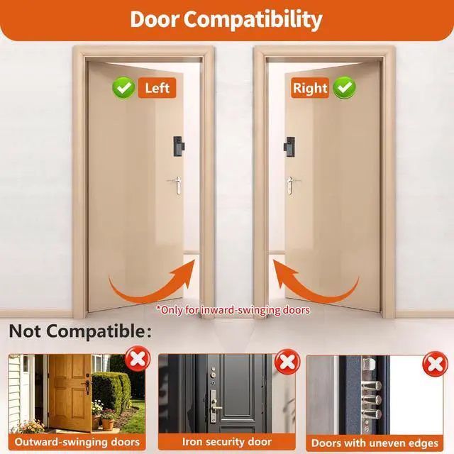 Alt view image 4 of 7 - No-Drill R-ing Doorbell Mount with Rain Cover, Anti-Theft Door Bracket Compatible with Ring/Other Battery Doorbell/Plus/Pro(2026 Newest Model),Quick Install Doorbell Camera Holder for Rental Apartment
