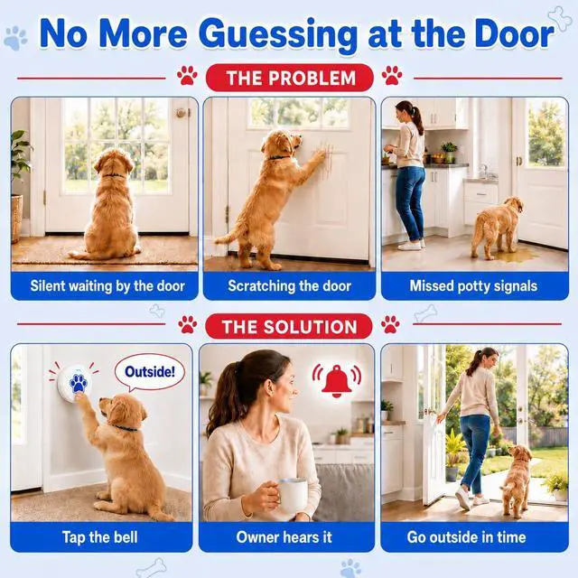 Alt view image 3 of 7 - Dog Training Bells for Door - Dog Door Bell for with 36 Custom Sounds | Dog Bell for Door Potty Training | Chew-Proof & Adjustable Volume (0-115dB) | Teach Puppies to Signal to Go Outside
