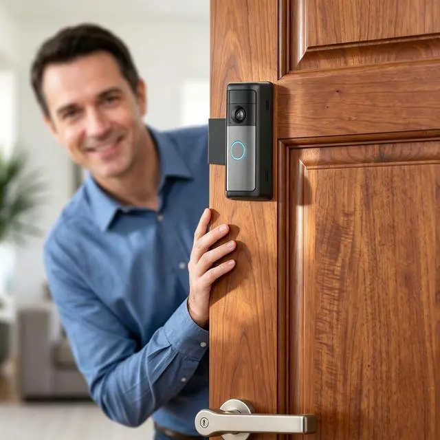 Alt view image 7 of 7 - Anti-Theft Ring Doorbell Mount Compatible with Battery Doorbell/Pro/Plus(2nd Gen), No-Drill Doorbell Mounting Bracket Accessories for Inward Swing Door 2026(newest model)