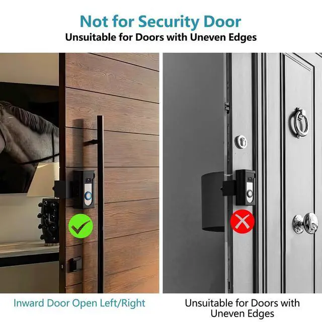 Alt view image 6 of 7 - 2024 Upgrade Anti-Theft Video Doorbell Mount, Not Block Doorbell Motion Sensor, Adjustable No-Drill Mounting Bracket Wedge Holder Accessories for Home Rentals Office, Not for Security Door