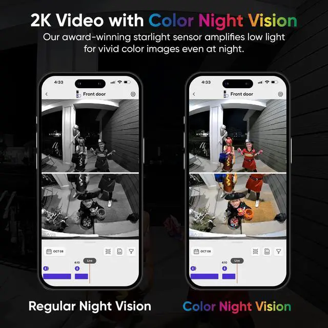 Alt view image 4 of 7 - Wireless Duo Cam Video Doorbell (Chime Included), Battery Powered, 2K Full HD Video, 2 Cameras (People and Package), 2-Way Audio, Color Night Vision