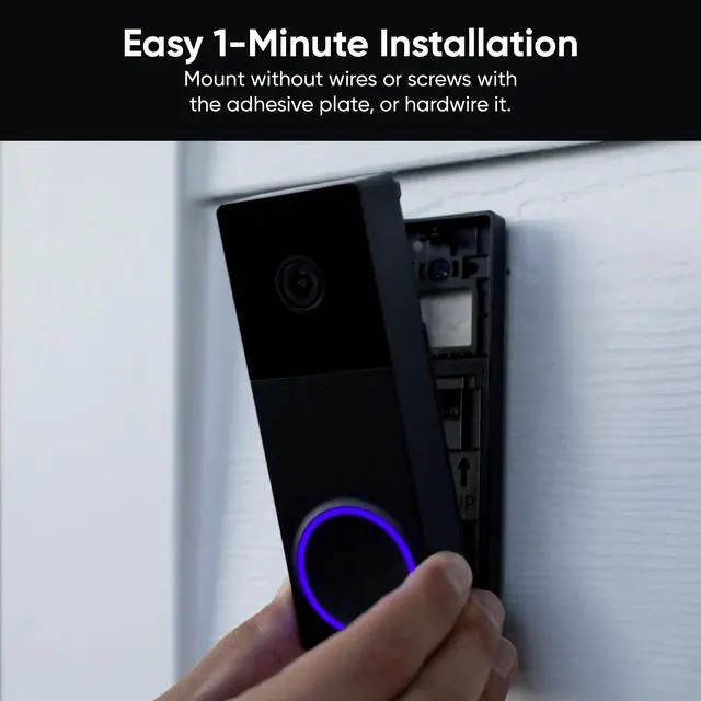 Alt view image 7 of 7 - Wireless Duo Cam Video Doorbell (Chime Included), Battery Powered, 2K Full HD Video, 2 Cameras (People and Package), 2-Way Audio, Color Night Vision