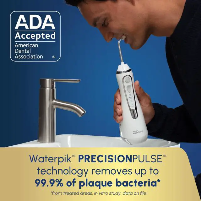 Alt view image 3 of 7 - Cordless Advanced Portable Water Flosser, Rechargeable, White