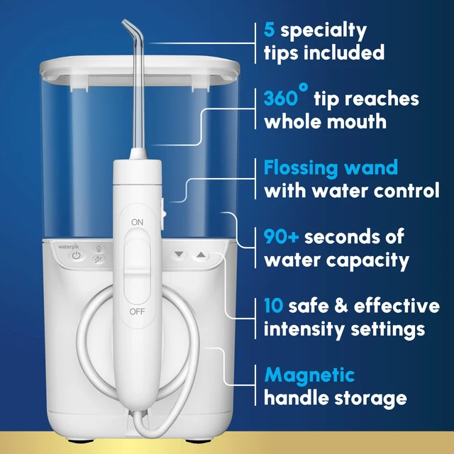 Alt view image 3 of 7 - Waterpik Promax Countertop Water Flosser, SmartAdvance, 10 Settings, 5 Tips | Small and Quiet for Home Daily Gum Health, Dental Braces, Implants, Teeth Cleaning, Multiple Users, ADA Accepted, WF-23