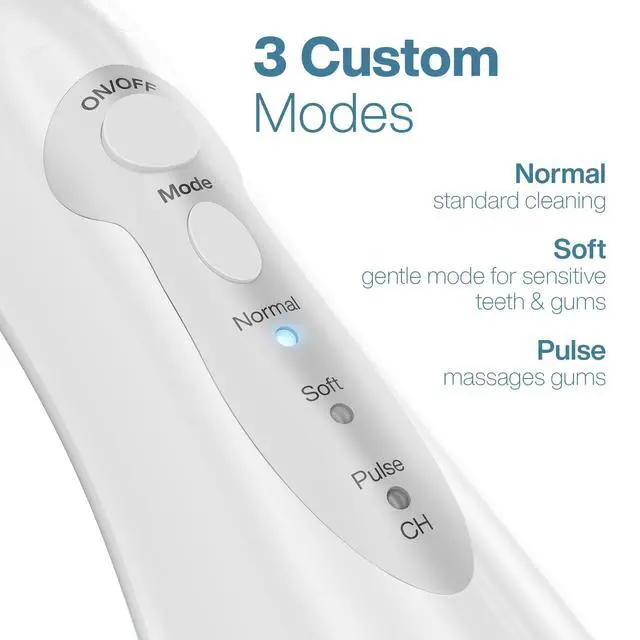Alt view image 7 of 7 - Aqua Flosser - Cordless Rechargeable Water Flosser for Teeth - Waterproof, Portable Oral Irrigator for Dental Cleaning with 5 Jet Tips Braces Home Travel