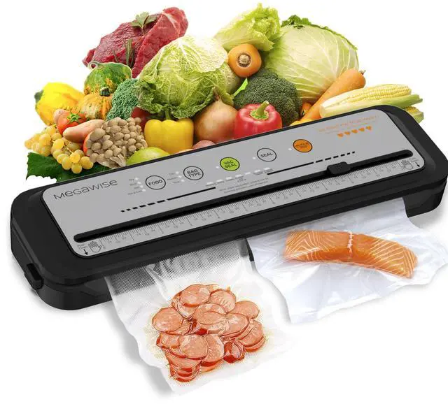 Main image of Updated Vacuum Sealer Machine 2025, Food Sealer w/Starter Kit, Dry & Moist Food Modes, Compact Design with 10 Vacuum Bags & Built-in Cutter (Grey)