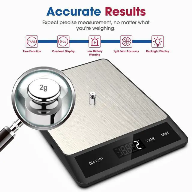 Alt view image 4 of 7 - Food Scale, Digital Kitchen Scale with 6 Units Tare Function