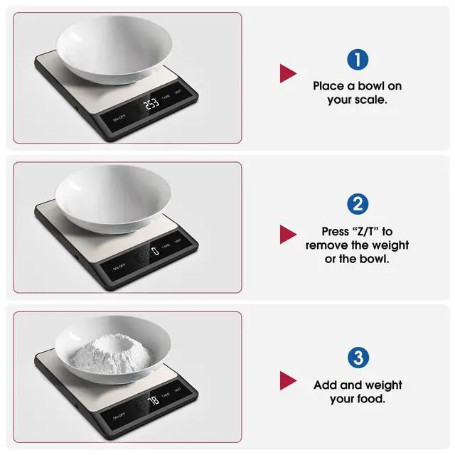 Alt view image 6 of 7 - Food Scale, Digital Kitchen Scale with 6 Units Tare Function