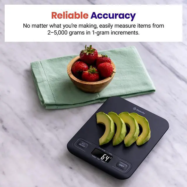 Alt view image 2 of 6 - Food Kitchen Scale, Digital Mechanical Weighing Scale,Grams and Ounces for Weight Loss, Baking, Cooking, Keto and Meal Prep,Packages, Liquids, Jewelry, LCD Display, Medium, Black