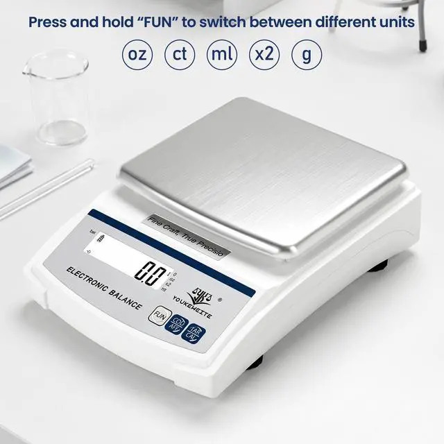Alt view image 4 of 7 - Digital Kitchen Scale 5000g×0.1g, Gram Scale for Food, Baking & Coffee