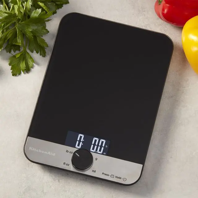 Alt view image 2 of 5 - Glass Surface 11 Pound Capacity Digital Kitchen and Food Scale, Scale for Food Ounces and Grams, Dry and Liquid Ingredients, Black