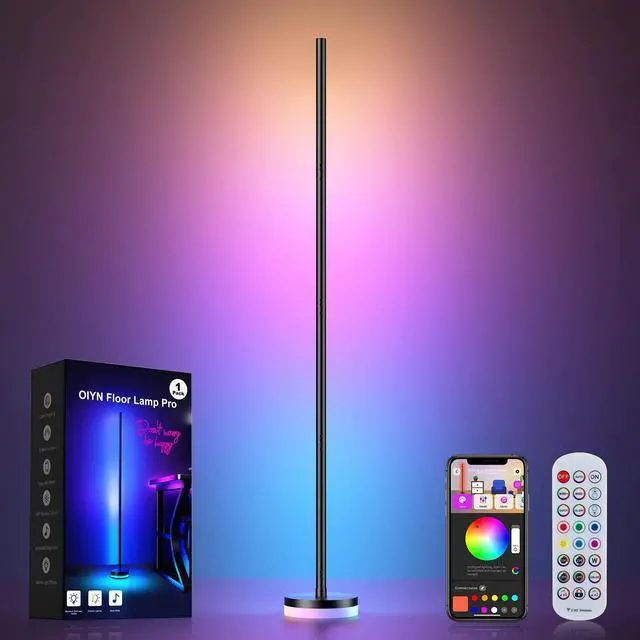 Main image of Corner Floor Lamp, RGBICW LED Corner Lamp with 1300lm Smart Modern Floor Lamp,App & Remote Control,Music Sync,Color Changing Standing Lamp for Bedroom Living Room and Gaming Rooms