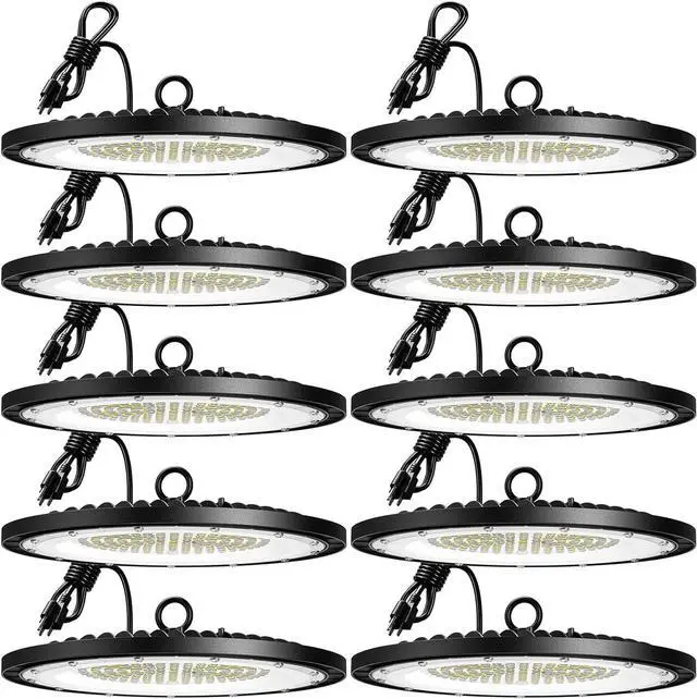 Main image of 200W 10 Pack UFO LED High Bay Light 28,000lm 5000K LED High Bay Lights with UL Listed US Hook 5' Cable Alternative to 650W MH/HPS for Gym Factory Barn Warehouse