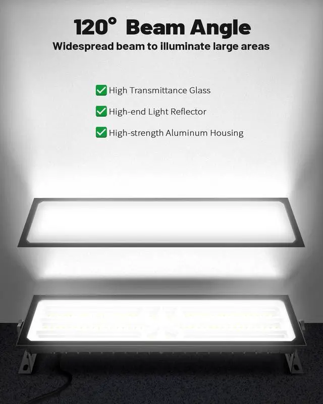 Alt view image 6 of 7 - 2 Pack Linkable LED Shop Lights, 100W 15000LM Plug in Garage Light