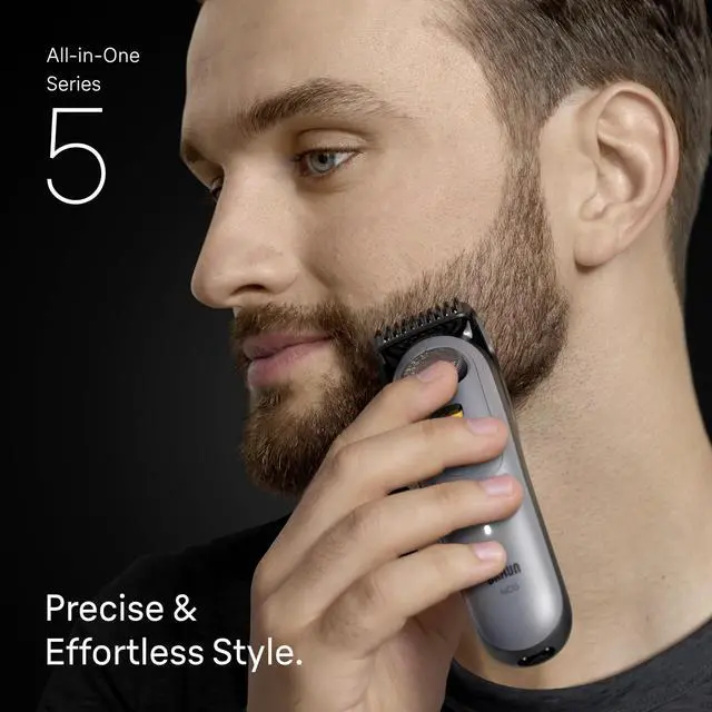 Alt view image 2 of 7 - Series 5 All-in-One Beard & Body Grooming Kit for Men, Cordless Trimmer, Hair Clippers & Shaver for Face, Hair & Body with Smooth Shave Head, AIO 5510