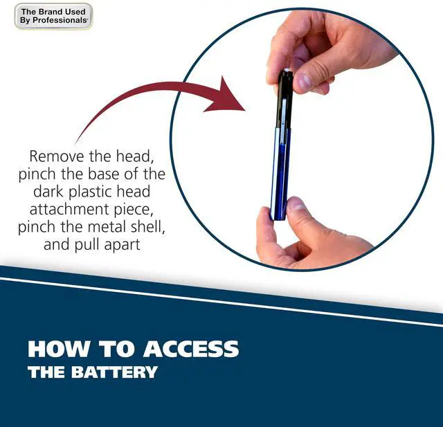 Alt view image 7 of 7 - Lithium 2 in 1 Battery Pen Detail Touch Up Trimmer for Nose, Ear, Neckline, Eyebrow, & Other Detailing - Blue - by The Brand by Professionals - Model 5643-200