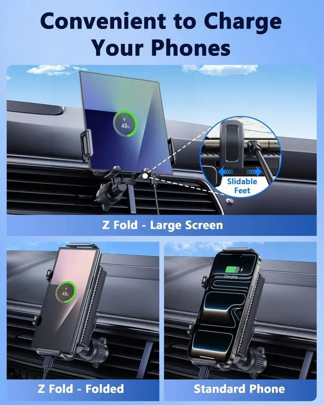Alt view image 3 of 7 - Z Fold 7 Car Mount, Car Vent Phone Holder for Foldable Phones