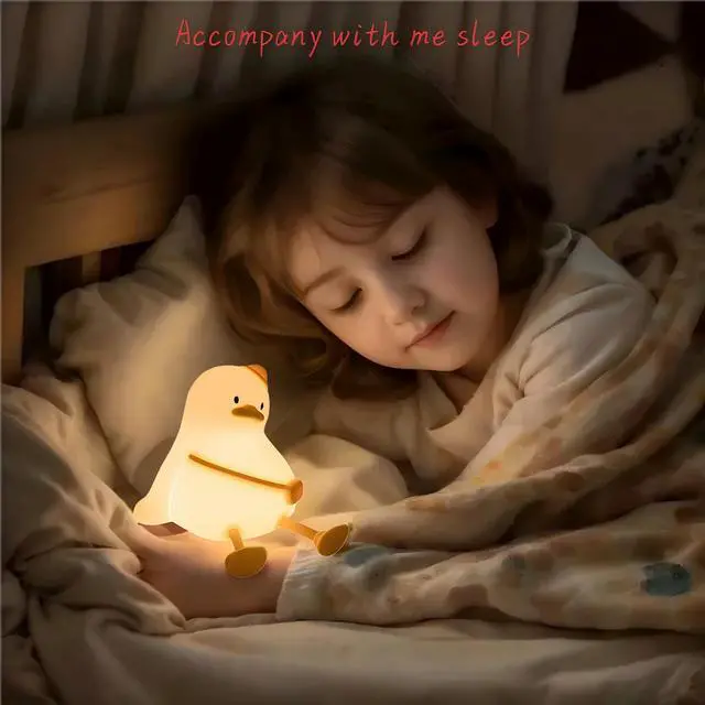 Alt view image 7 of 7 - Duck Night Light for Kids,Touch Dimmable,Rechargeable Portable and Squishy Silicone Led Nightlight,Kawaii Gift,Nursery,Toddler,Breastfeeding,Kids Bedroom Decor,Cute Baby Timing Bedside Lamp,Birthday