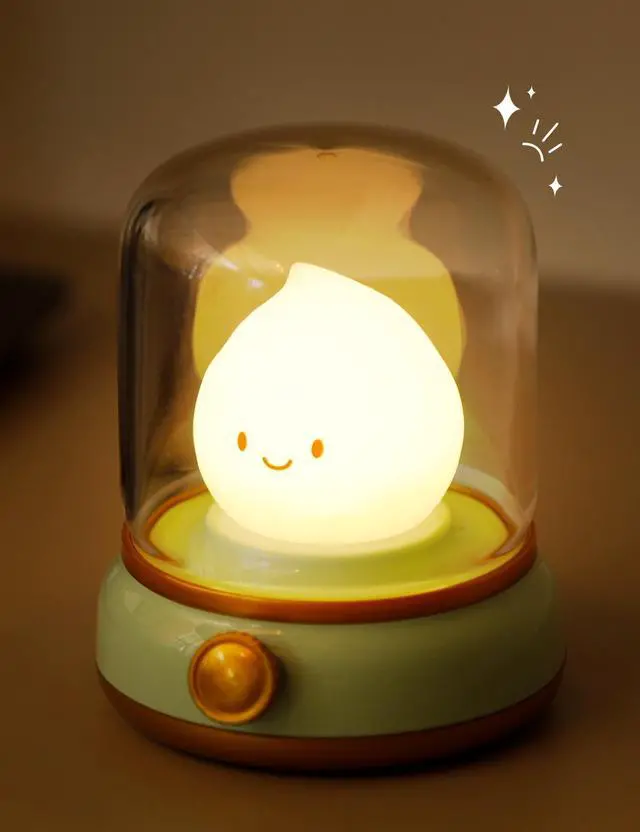 Main image of Cute Flame Kids Night Light, Rechargeable Silicone Lamp with Timer, Dimmable Bedside Light, Cozy Gift for Girls Boys, Nursery Room Decor