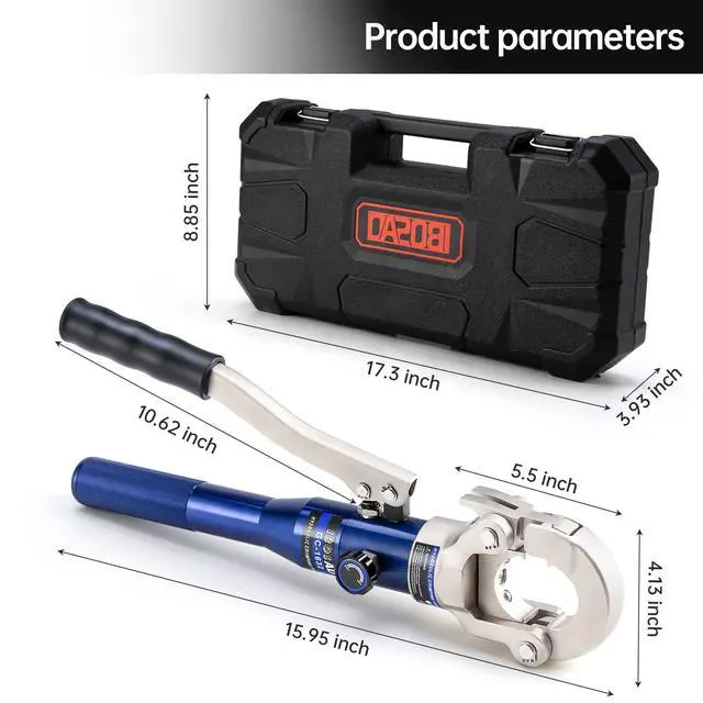 Alt view image 4 of 6 - Copper Tube Fittings Hydraulic Pipe Crimping Tool with 1/2",3/4" and 1" Jaw Copper Pipe Press Crimper Pressing Pliers, with Pipe Cutter