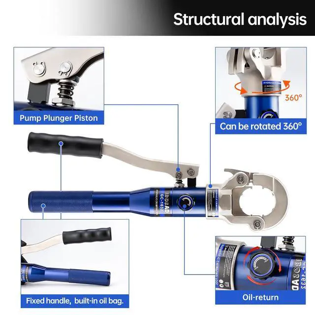 Alt view image 6 of 6 - Copper Tube Fittings Hydraulic Pipe Crimping Tool with 1/2",3/4" and 1" Jaw Copper Pipe Press Crimper Pressing Pliers, with Pipe Cutter