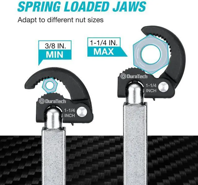 Alt view image 3 of 7 - Telescoping Basin Wrench, Sink Wrench, Adjustable 3/8'' to 1-1/4'' Capacity Jaw with 10" to 17" Extendable Handle, for Tight Space