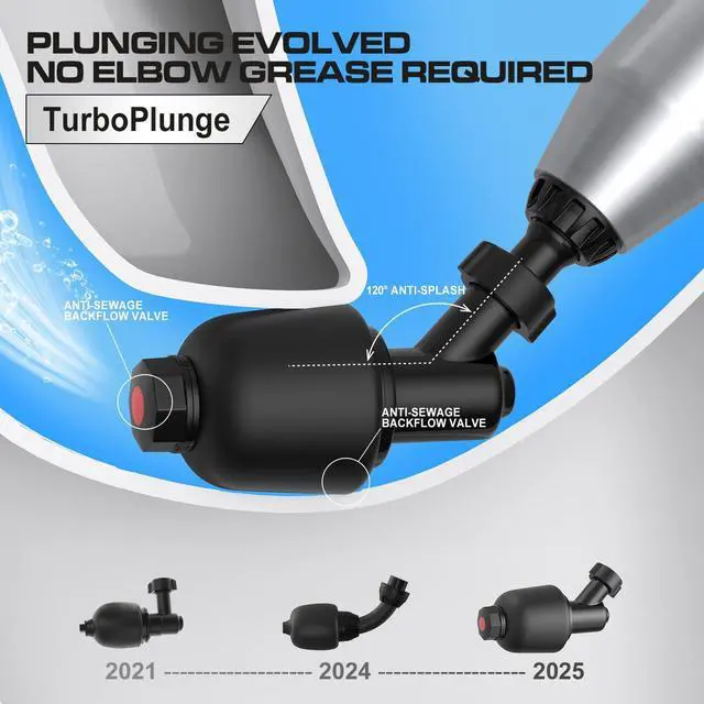 Alt view image 7 of 7 - Electric Toilet Plunger for Bathroom, High-Pressure Air Plunger, Heavy-Duty Clog Remover for Toilets, Toilet Drain Unclogger (Ink Black)