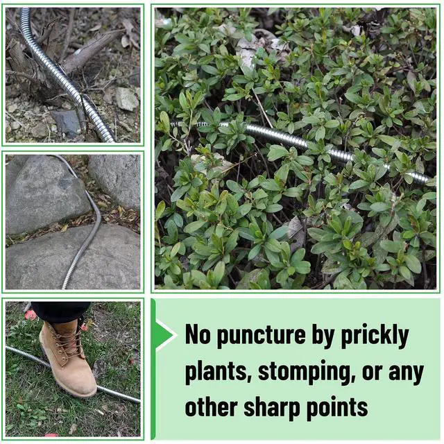 Alt view image 6 of 7 - Metal Garden Hose, 10 Feet Stainless Steel No Kink, Durable Flexible