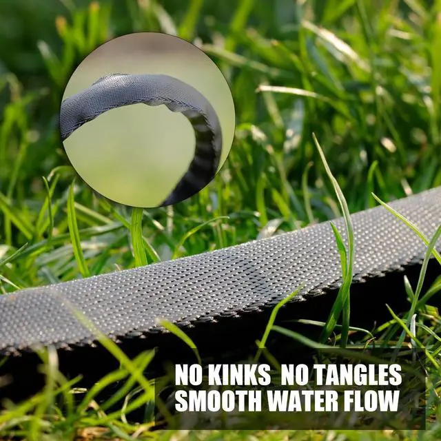 Alt view image 4 of 7 - Garden Hose 100feet, Water Hose with 10 Function Hose Nozzle, NON-Expandable Hose, Tough & Flexible, Lightweight, Crush Resistant Fittings, Kink & Tangle Free, Rust Proof for Watering