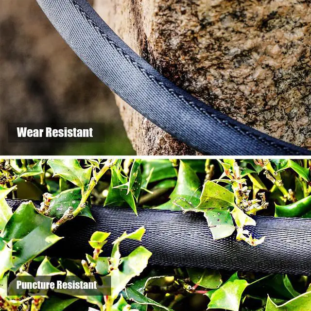 Alt view image 6 of 7 - Garden Hose 100feet, Water Hose with 10 Function Hose Nozzle, NON-Expandable Hose, Tough & Flexible, Lightweight, Crush Resistant Fittings, Kink & Tangle Free, Rust Proof for Watering