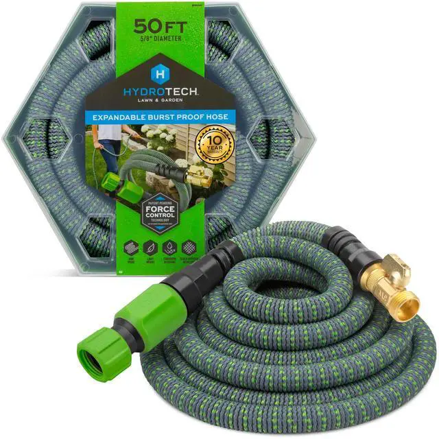 Main image of 50 ft Expandable Garden Hose - Burst Proof & Lightweight, Flexible Water Hose with Durable Reinforced Latex Core & Solid Brass Fittings for Lawn, Garden, Car Washing