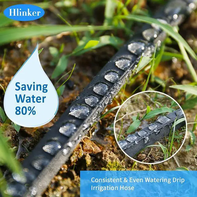 Alt view image 2 of 7 - 2026 Flat Soaker Hose 100 ft (50ft 2Packs) with Stake for Garden, Linkable Drip Hose Diy Automates Garden Irrigation System Saving 88% Water, Dual-layer Leak-free Design Water Hose with Holes