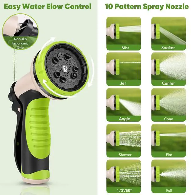 Alt view image 7 of 7 - Garden Hose 50 ft, Stainless Steel Water Hose with 10 Function Nozzle Flexible, Heavy Duty, Lightweight, No-Kink, Pet Proof, Puncture Proof Hose Metal for Yard, Outdoor