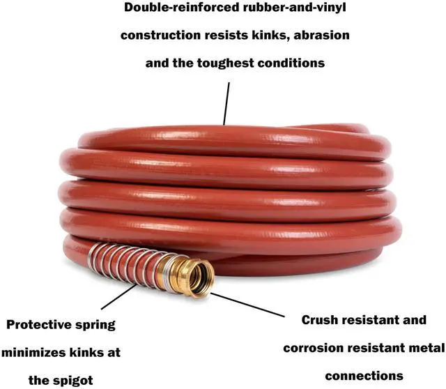 Alt view image 3 of 6 - Commercial 3/4" x 50' Heavy Duty Water Hose, Durable and Kink Resistant 50 ft Garden Hose