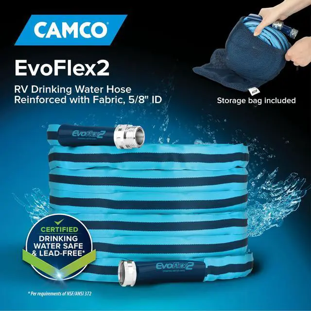 Alt view image 2 of 6 - 50-ft Drinking Water Hose - RV Drinking Water Hose Reinforced with Fabric & Ultra Lightweight - Contains No Lead, No BPA & No Phthalate - Abrasion Resistant