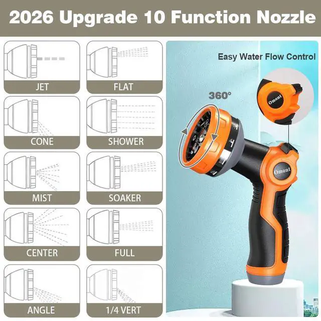 Alt view image 2 of 7 - Metal Garden Hose 100FT, Stainless Steel Water Hose with Nozzle, Flexible, Lightweight, Puncture Proof, Never Kink & Tangle, Heavy Duty Garden Hose for Yard and Outdoor