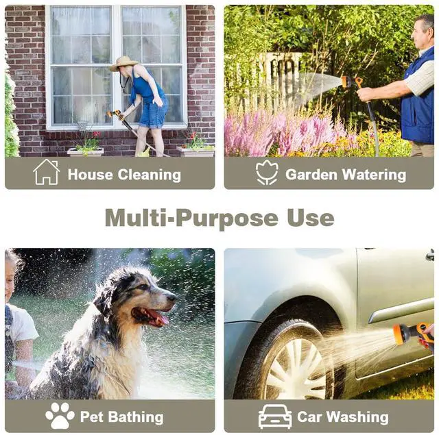 Alt view image 3 of 7 - Metal Garden Hose 100FT, Stainless Steel Water Hose with Nozzle, Flexible, Lightweight, Puncture Proof, Never Kink & Tangle, Heavy Duty Garden Hose for Yard and Outdoor