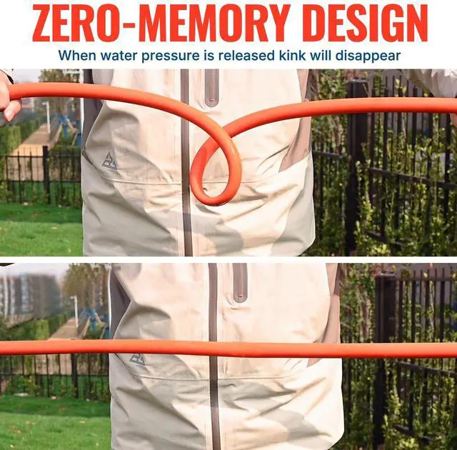 Alt view image 4 of 7 - Heavy Duty Garden Hose 5/8 in x 75 ft with Swivel Fitting, Super Flexible Water Hose, All-weather, Lightweight, Burst 600 PSI